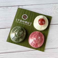 Gs Life 古早味紅龜好運三入禮盒組, 1個, 艾草