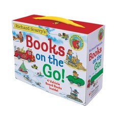 (英文圖書)Richard Scarry's Books on the Go: 4 Board Books Boxed Set, Golden Books, 英文, 盒裝套書