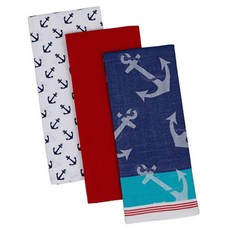 DESIGN IMPORTS 船錨圖案餐巾 45.7*71.1cm 3件組, 1個, 混色