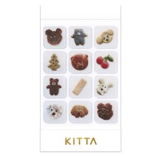 KING JIM KITTA 小圖示透明貼紙 60片, 1個, 小吃