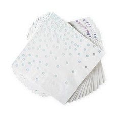 Cakewalk 閃亮餐巾紙 20 張, 1包, 白色的, 20張