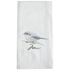 Sullivans 喇叭色毛巾藍鳥廚房十字架, 1個, 白色的