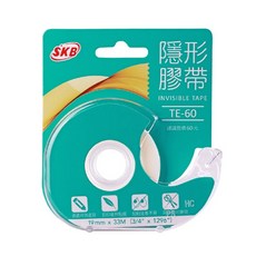 SKB TE-60 隱形膠帶台 (19mmx33M/無痕/可書寫/原廠), SKB TE-60隱形膠帶台