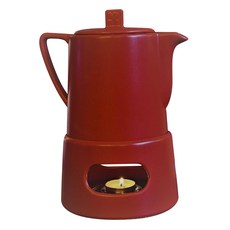 Breadmeyer 茶壺陶瓷加熱器 帶過濾器, 1L, 紅色的