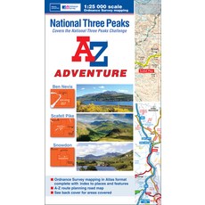 (英文圖書) National Three Peaks A-Z Adventure Atlas 平裝版, Geographers' A-Z Map Compan..., 英文