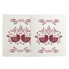 now DESIGNS 圖案印花廚房毛巾, 2件, 民間羽毛