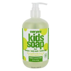everyone 孩童3合1洗髮沐浴乳 熱帶椰子香味, 1瓶, 473ml