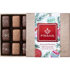 FranS 假日灰色和煙燻鹹焦糖黑巧克力和牛奶巧克力, 102.1克