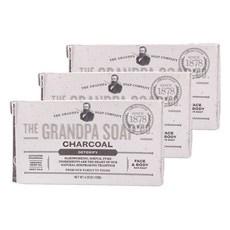 GRANDPA'S 木炭清潔香皂, 120g, 3個