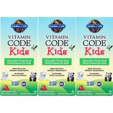 Garden of Life 孩童維生素咀嚼錠, 3瓶, 60顆