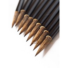 汶采 大山馬國畫毛筆10支特惠組，精選馬毛，筆觸流暢，竹桿握感舒適，適合國畫、水墨畫創作, 詳見包裝