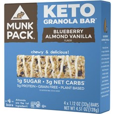 Monk Pack 酮格蘭諾拉麥片棒藍莓杏仁香草味, 1個, 128g