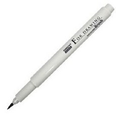 日本 UCHIDA 耐水性毛筆 Brush 黑色, 詳見包裝