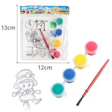 透光水彩畫塗鴉立體畫一份入 著色畫 附4色顏料 DIY立體著色畫, 一份入, Multicolor, 1個