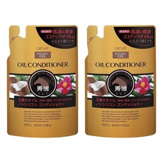 KUMANO 熊野油脂 馬油植物性潤絲精 補充包, 2個, 400ml