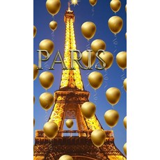 paris Eiffel Tower blue sky Gold Balloons blank journal 精裝版, Blurb, 英文