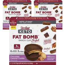 Slimfast Fat Bomb生酮杯子夾心餅 焦糖巧克力曲奇餅口味, 3盒, 240g
