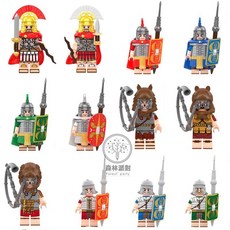 ［台灣現貨］古羅馬 重裝步兵 軍團-古戰場/中世紀-積木人偶-羅馬/指揮官/重鎧甲/重甲/方陣/士兵/兒童, 詳見包裝, DY359(白身)獅頭號手(身體花紋隨機