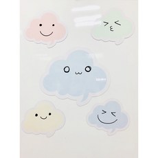 WTB 雲朵造型磁鐵留言白板, 小雲朵 包色(四片)