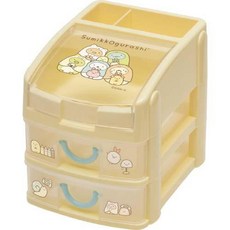 角落生物收納櫃，多層抽屜筆筒設計，正版授權塑膠收納盒，化妝品飾品文具收納整理, Yellow