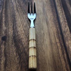 MEISTER HAND 木柄叉子 三款可選 不鏽鋼餐叉 木柄餐具 質感餐叉, 三本線/小, 1個