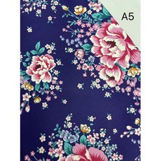 布想出門 客家花布 台灣花布 山茶花 牡丹花款, A5紫色（花朵較大）, 1個