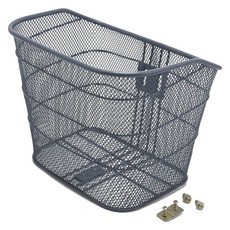 堅固厚實粗管深型自行車前籃, 1個, 灰色