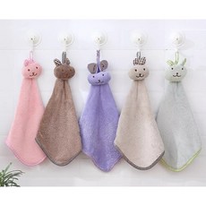 愛鴨咖啡 可愛動物造型吸水絨布廚房浴室掛式擦手巾, 1個, 1個裝