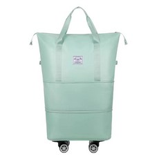 帶輪旅行袋 拉桿行李袋 擴充旅行包 防水運動旅行包, 綠色(2層擴展+4個靜音輪)