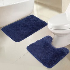 RT designer's collection Alti Jasper Shaggy Bath 腳踏板 2 件套, 1個, 海軍