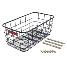 立式鋼絲自行車後籃, 1個, 黑色