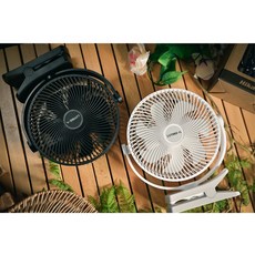 綠色工場 LUYING 森之露 DC無線夾立風扇 (黑/白) 夾扇 可夾 可立 可掛 涼風扇, 白色, 黑色, LU-Mori 05