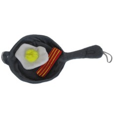 火腿蛋平底鍋造型寵物玩具, 1個, 混色