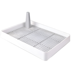 立柱訓練寵物尿盆-簡約白 寵物訓練用品 公犬適用 定點如廁訓練 防滑耐用, 白色, 1個