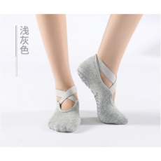J03 毛巾底綁帶護跟防滑露趾瑜珈襪 (芭蕾襪/空中瑜珈適用)