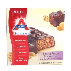 ATKINS 能量棒, 48g, 5入, Peanut Fudge Granola