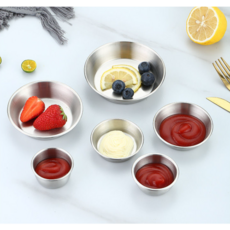 韓式不鏽鋼小菜碟醬料碟 - 多用途迷你調味碟，適用於各式醬料、小菜, 8公分, 1個