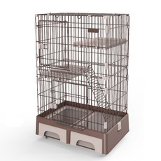 寵星球 多功能三層貓籠, 咖啡, 藍色, 灰色, 粉色