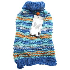 Zack & Zoey element 矮胖絨球狗毛衣, 藍色