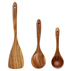 BergHOFF 竹木湯匙 3種組, 1個, 棕色, 抹刀+湯匙+長柄勺