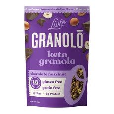 Livlo Granolo Keto 格蘭諾拉麥片 巧克力 榛子 不含麩質 素食蛋白, 1個, 312g