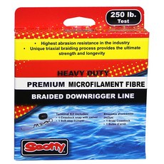 Scotty 高級超細纖維編織曳釣線 釣魚配件 113.4kg, 1個, 混合顏色