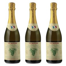PURPOM 氣泡白葡萄汁, 3瓶, 750ml