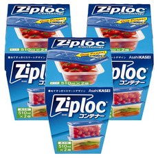 Ziploc 密保諾 冰箱密封保鮮盒 長方形 510ml, 3組, 2個