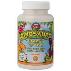 Kal Dinosaurs 孩童用維他命C咀嚼錠, 100顆, 1瓶