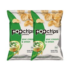Popchips 無麩質洋芋片 酸奶洋蔥口味, 2包, 142g