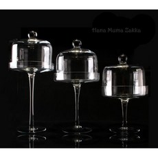 Hana Muma Zakka 高腳造型蛋糕罩 台灣現貨 玻璃蛋糕架 防塵罩 甜點展示架 婚禮佈置, 透明, 1個