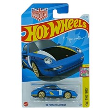 風火輪Hot Wheels 96 Porsche Carrera 911 GT 24K 經典保時捷模型車, 藍色, 1個