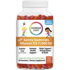 RAINBOW LIGHT Sunny維他命D3 1000 lU水果口味軟糖, 1個, 60入, 60顆