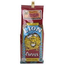 LION COFFEE 花式烘焙咖啡粉 烤椰子風味, 283克, 研磨咖啡